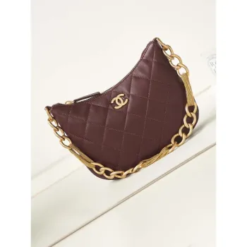 Chanel AS4220 HOBO Handbag Lambskin Wine Red