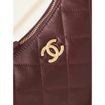 Chanel AS4220 HOBO Handbag Lambskin Wine Red