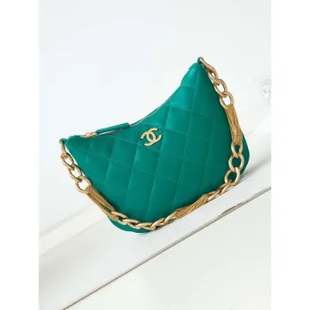Chanel AS4220 HOBO Handbag Lambskin Green