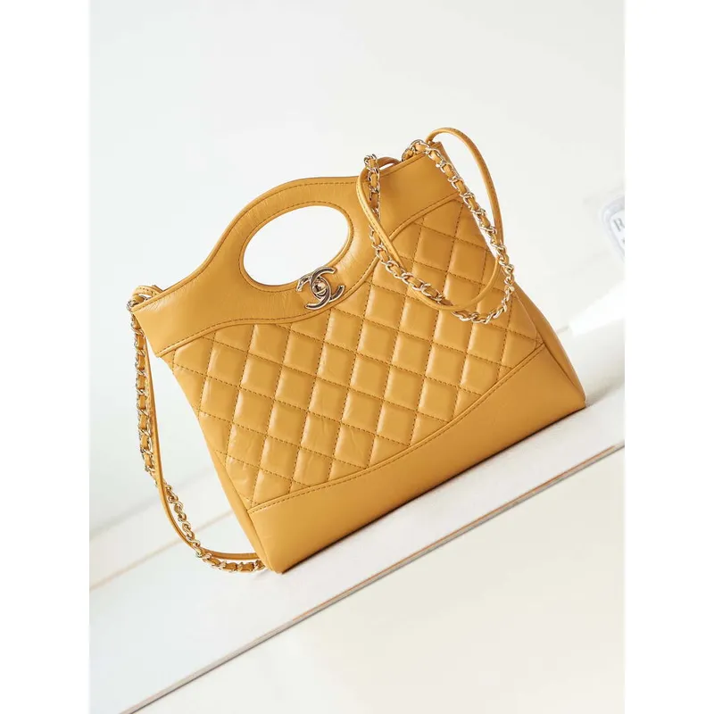 Chanel 31 mini Shopping Chain Lambskin leather AS4133 Bag Yellow