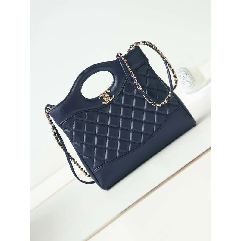 Chanel 31 mini Shopping Chain Lambskin leather AS4133 Bag Navy Blue