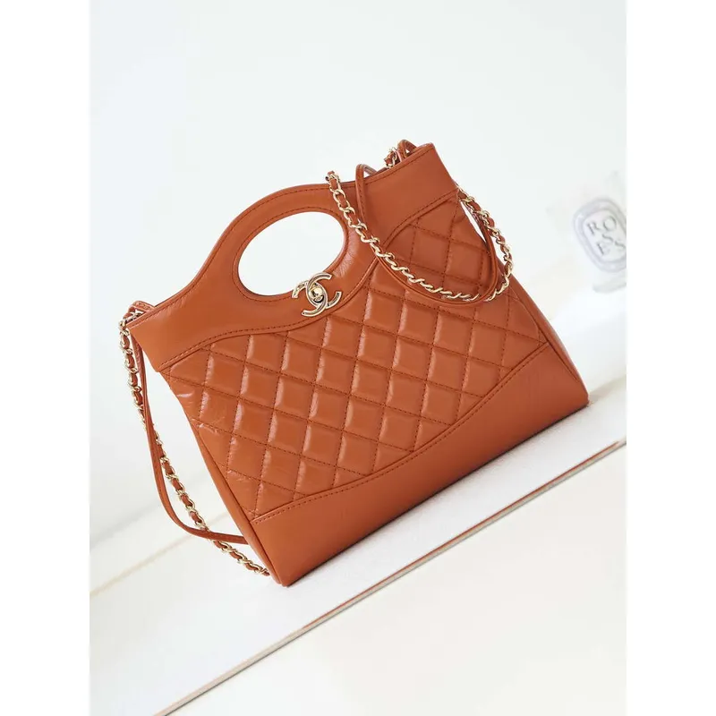 Chanel 31 mini Shopping Chain Lambskin leather AS4133 Bag Brown