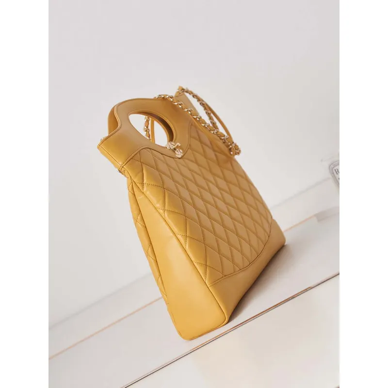 Chanel AS1010 31 Larage Shopping Bag Shiny Lambskin Yellow