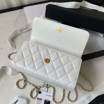 Chanel AP3426 Woc Mini Flap Bag Lambskin 17cm White