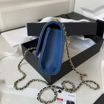 Chanel AP3426 Woc Mini Flap Bag Lambskin 17cm Blue
