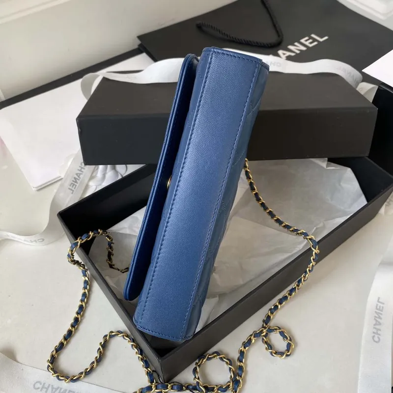 Chanel AP3426 Woc Mini Flap Bag Lambskin 17cm Blue