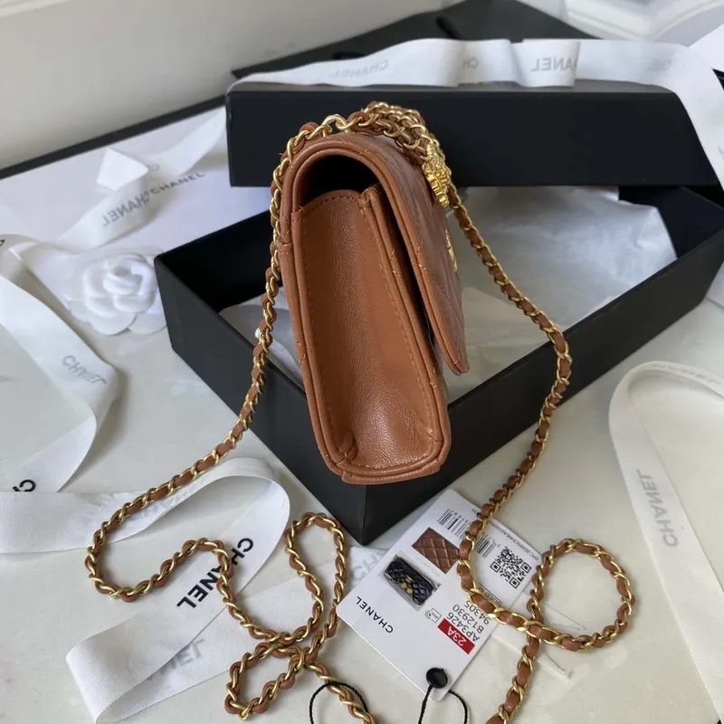 Chanel AP3426 Woc Mini Flap Bag Lambskin 17cm Brown