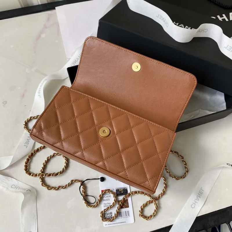 Chanel AP3426 Woc Mini Flap Bag Lambskin 17cm Brown
