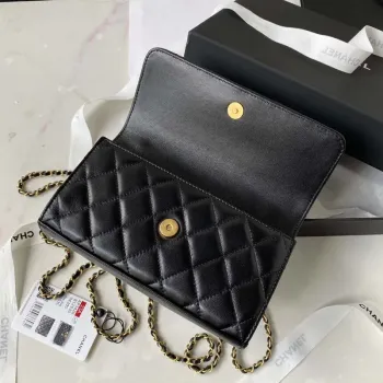 Chanel AP3426 Woc Mini Flap Bag Lambskin 17cm Black