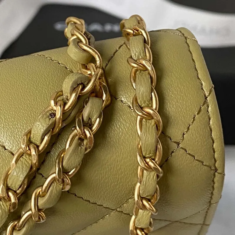 Chanel AP3424 Woc Mini Flap Bag Lambskin Lemon Yellow