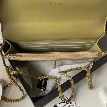 Chanel AP3424 Woc Mini Flap Bag Lambskin Lemon Yellow