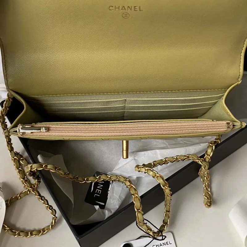 Chanel AP3424 Woc Mini Flap Bag Lambskin Lemon Yellow
