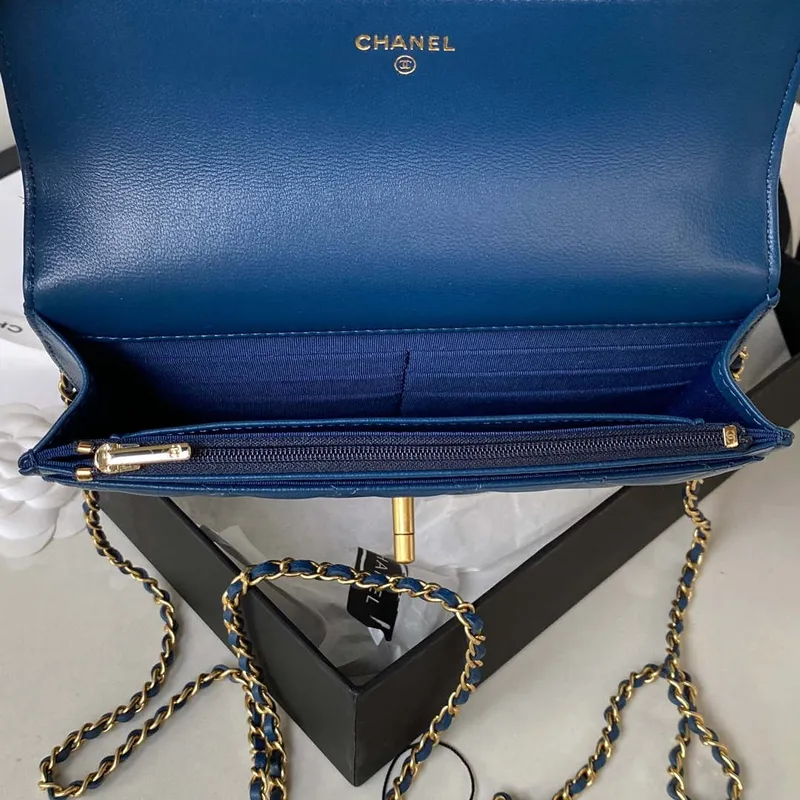 Chanel AP3424 Woc Mini Flap Bag Lambskin Blue
