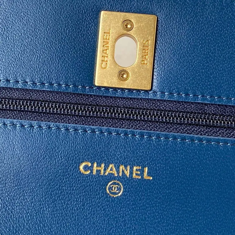 Chanel AP3424 Woc Mini Flap Bag Lambskin Blue