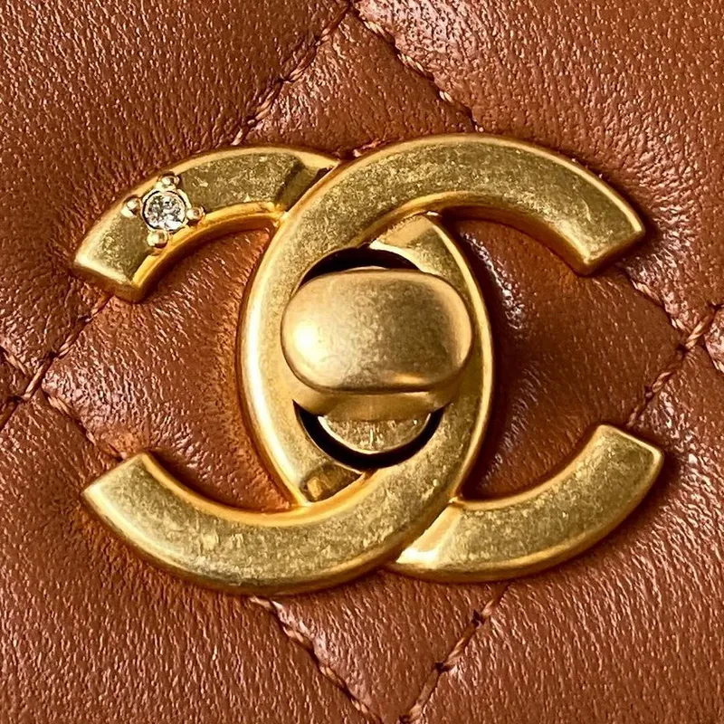 Chanel AP3424 Woc Mini Flap Bag Lambskin Caramel