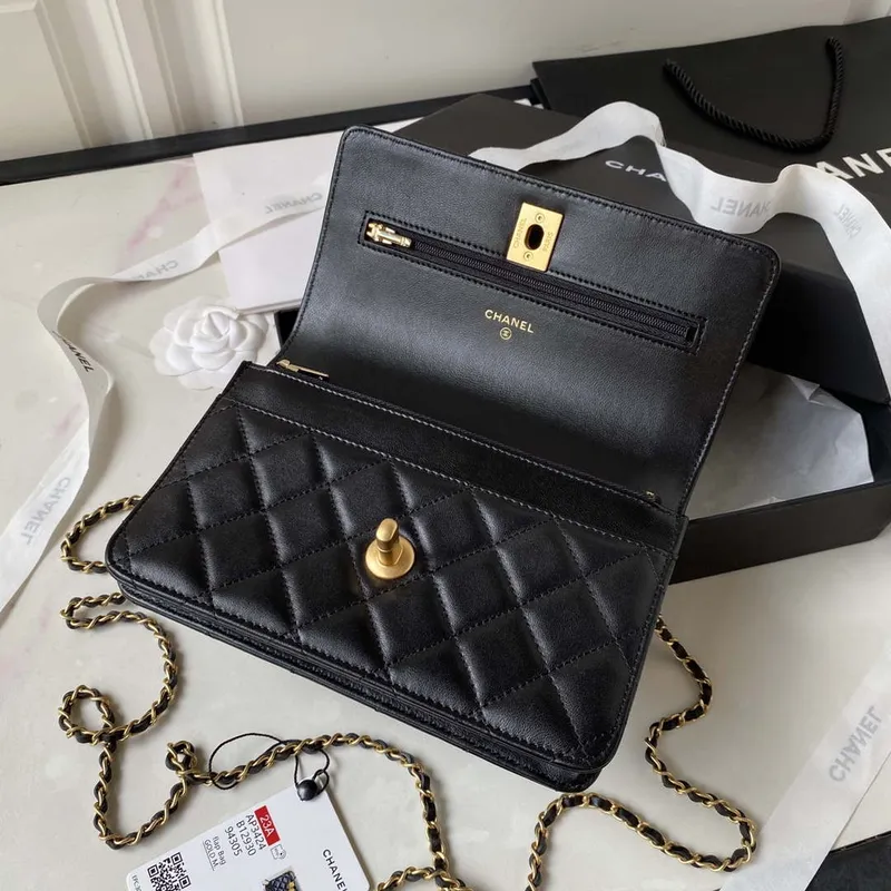 Chanel AP3424 Woc Mini Flap Bag Lambskin Black