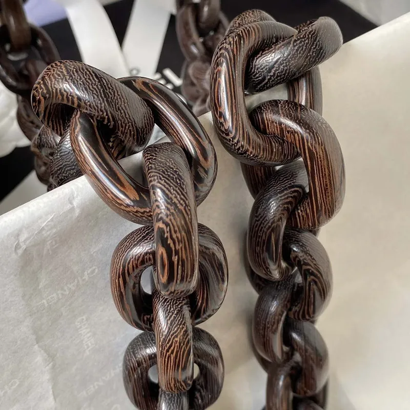 Chanel AS4165 Mini Flap Bag Lambskin Wenge Wood & Gold Tone Metal Black