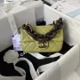 Chanel AS4165 Mini Flap Bag Lambskin Wenge Wood & Gold Tone Metal Lemon Green