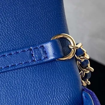 Chanel AS3791 Flap Bag Velvet and Lambskin Blue