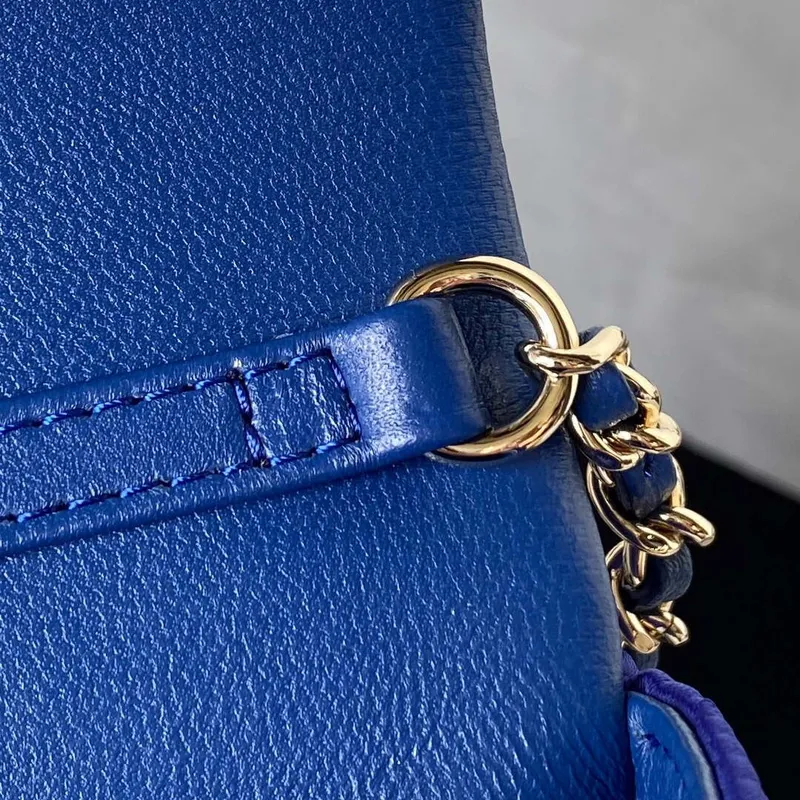 Chanel AS3791 Flap Bag Velvet and Lambskin Blue