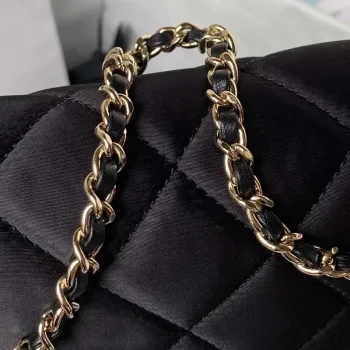Chanel AS3791 Flap Bag Velvet and Lambskin Black