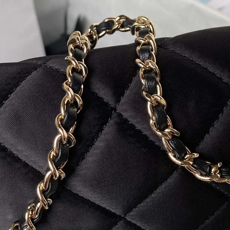 Chanel AS3791 Flap Bag Velvet and Lambskin Black