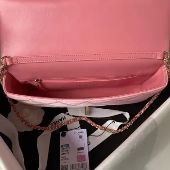 Chanel AS3791 Flap Bag Velvet and Lambskin Pink