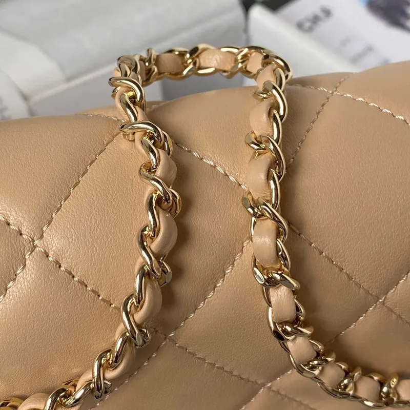Chanel AS3791 Flap Bag Lambskin Apricot