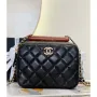 Chanel AS4198 MINI BOWLING BAG Lambskin & Wenge Wood Black