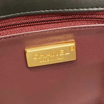 Chanel AS4151 Small Flap Bag With Top Handle Lambskin & Wenge Wood Black