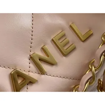 Chanel 22 AS3260 Small Handbag Shiny Calfskin Pink