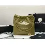 Chanel 22 AS3260 Small Handbag Shiny Calfskin Lemon Yellow