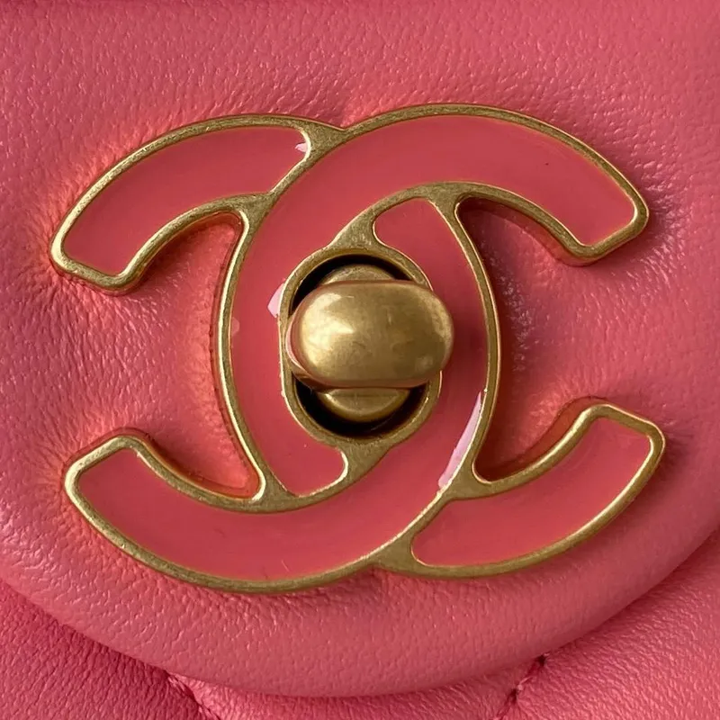 Chanel AS3113 Mini Flap Bag Lambskin Rose Red