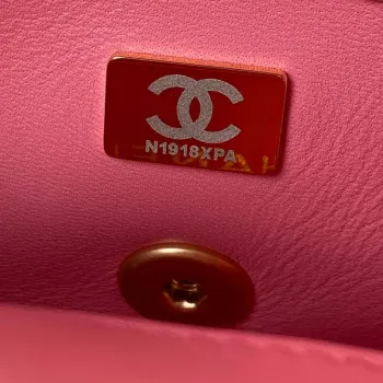 Chanel AS3113 Mini Flap Bag Lambskin Rose Red