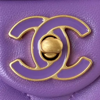 Chanel AS3113 Mini Flap Bag Lambskin Purple