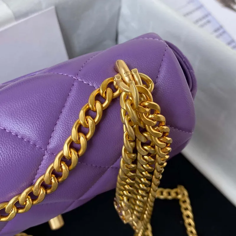 Chanel AS3113 Mini Flap Bag Lambskin Purple