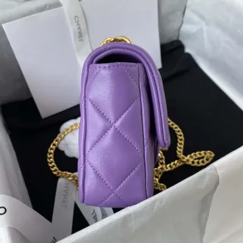 Chanel AS3113 Mini Flap Bag Lambskin Purple