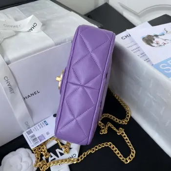 Chanel AS3113 Mini Flap Bag Lambskin Purple