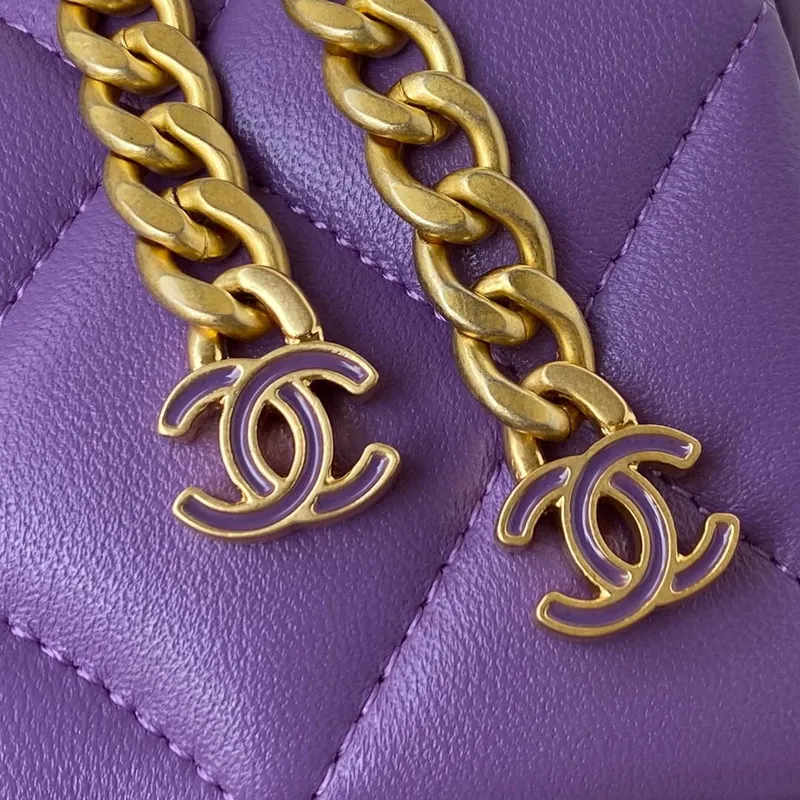 Chanel AS3113 Mini Flap Bag Lambskin Purple
