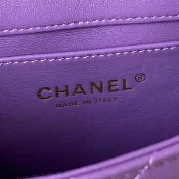 Chanel AS3113 Mini Flap Bag Lambskin Purple