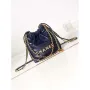 Chanel 22 Mini Handbag AS3980 Shiny Calfskin & Gold Tone Metal Royal blue