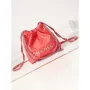 Chanel 22 AS3980 Mini Handbag Shiny Calfskin & Silver Tone Metal Red
