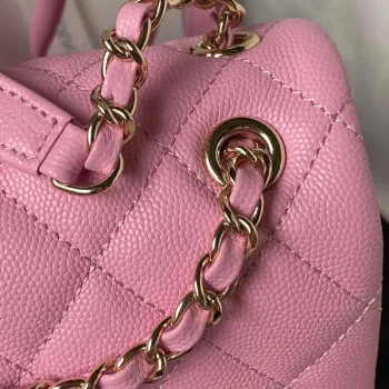 Chanel AS4058 Backpack Grained Shiny Calfskin & Gold Tone Metal Rose Red
