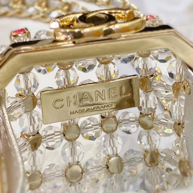 Chanel AS3769 MINI EVENING Bag Imitation Pearls gemstone White & Multicolor