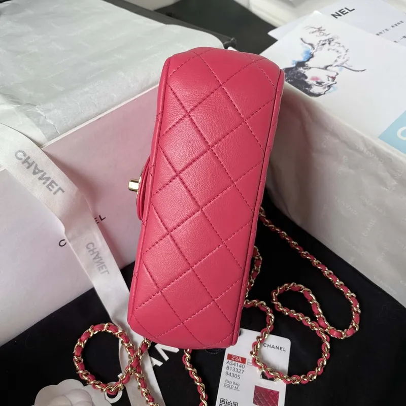 Chanel AS4140 Camellia Embossed With top Handle Bag Rose red