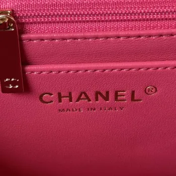 Chanel AS4140 Camellia Embossed With top Handle Bag Rose red