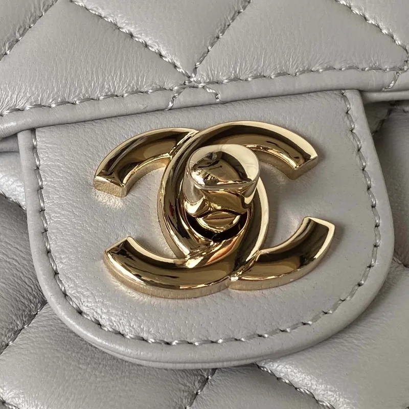 Chanel AS4140 Camellia Embossed With top Handle Bag Gray