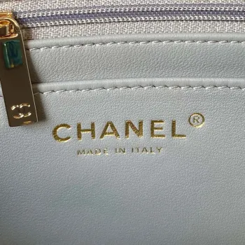 Chanel AS4140 Camellia Embossed With top Handle Bag Gray