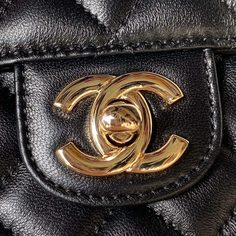 Chanel AS4140 Camellia Embossed With top Handle Bag Black