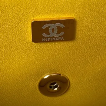 Chanel AS4140 Camellia Embossed With top Handle Bag Yellow